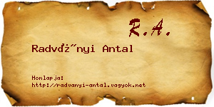 Radványi Antal névjegykártya