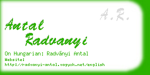 antal radvanyi business card